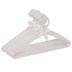 10Pcs Pearl Beaded Clothes Rack Large Bowknot Wedding Shop Daily Pants Hangers 1