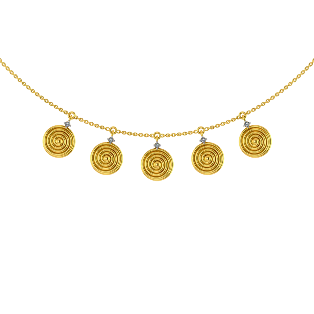 18k Sleek Diamond Gold Necklace