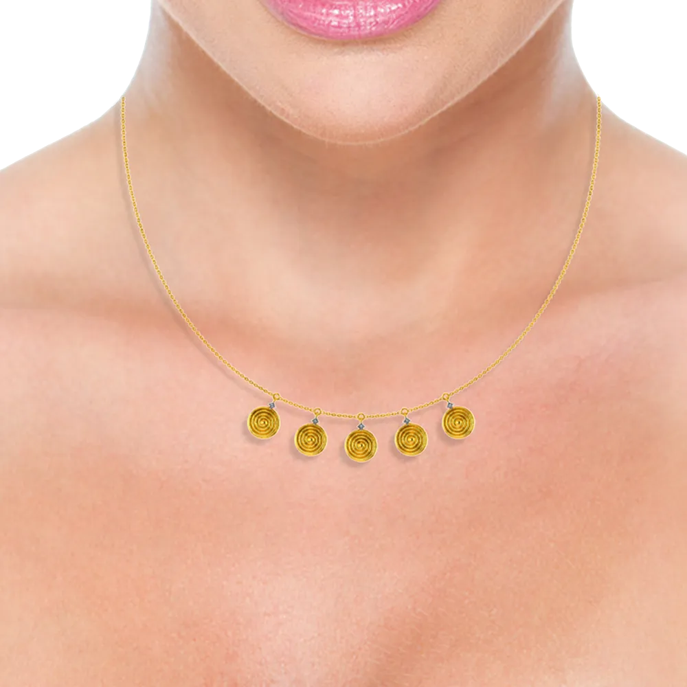 18k Sleek Diamond Gold Necklace