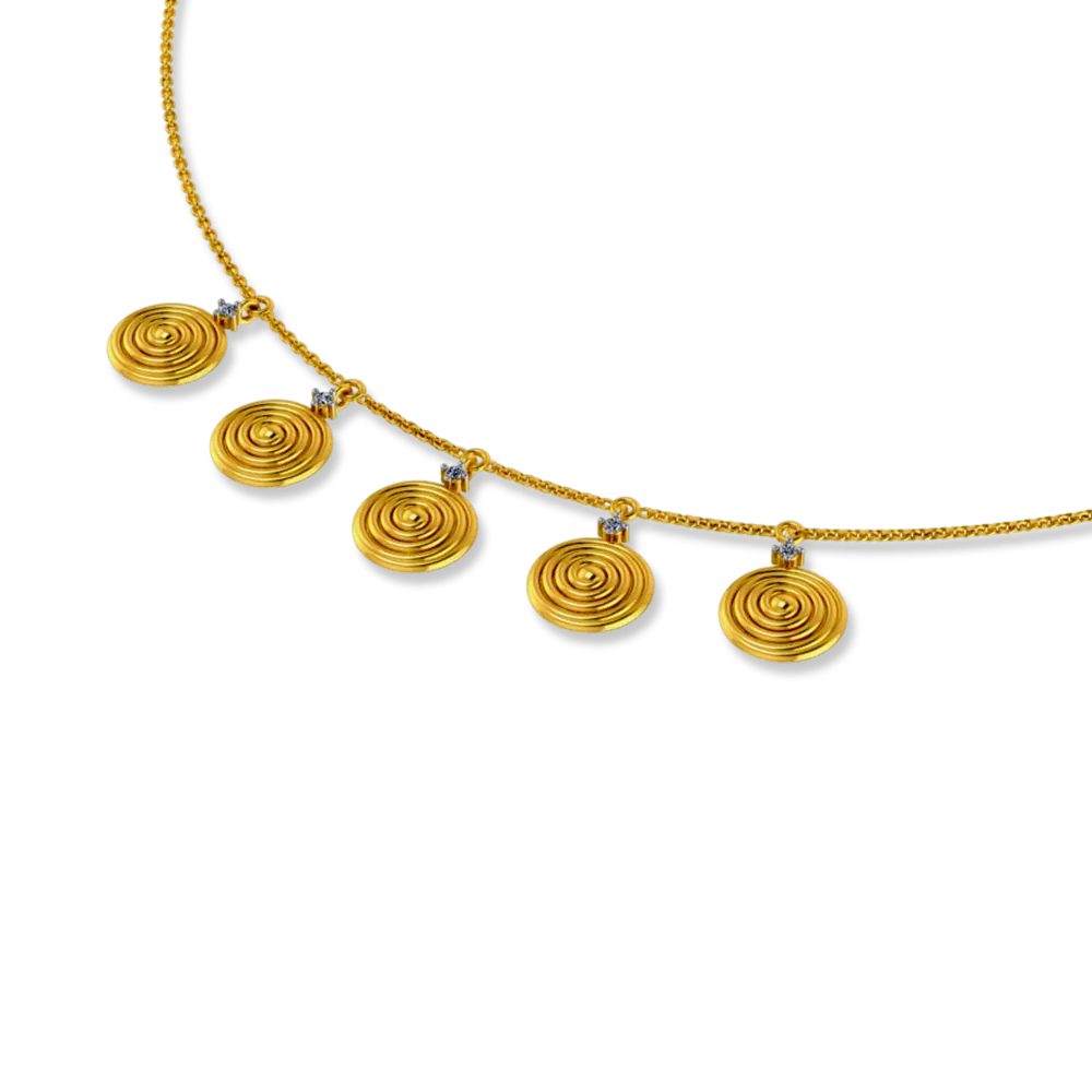 18k Sleek Diamond Gold Necklace