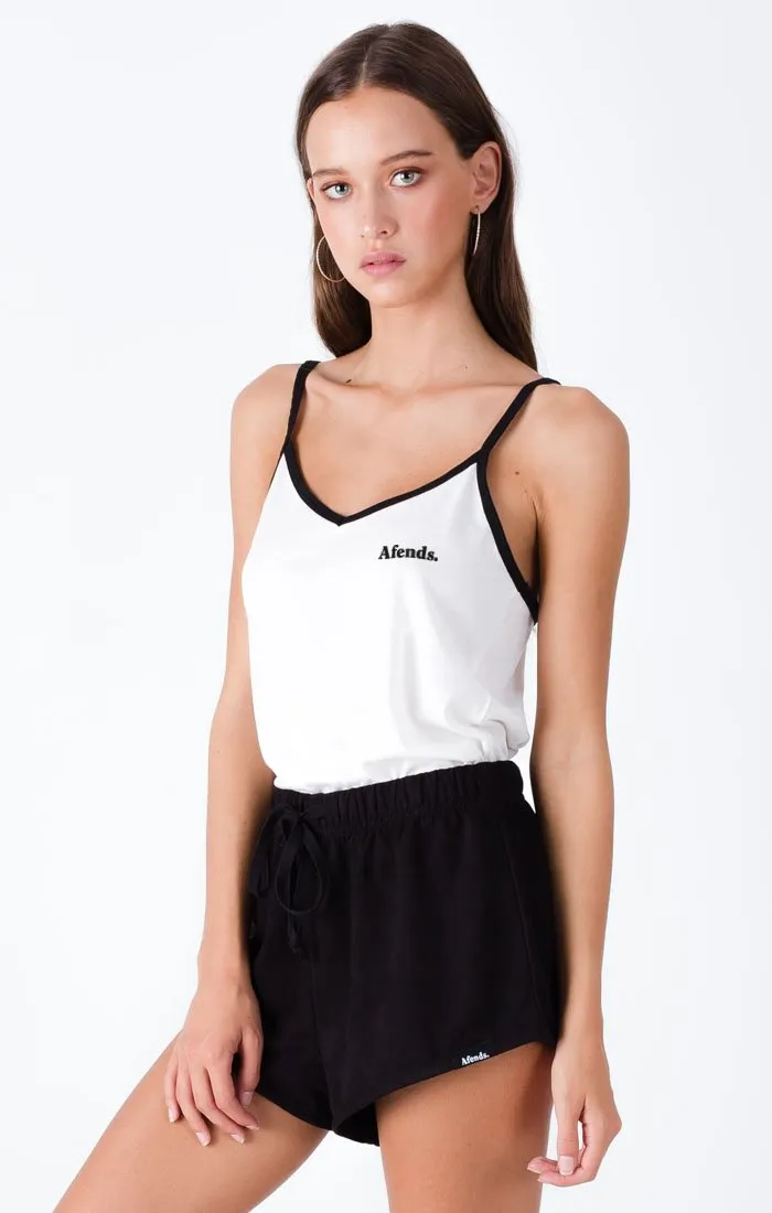 Afends Womens Sunday Black Suede - Beach Shorts