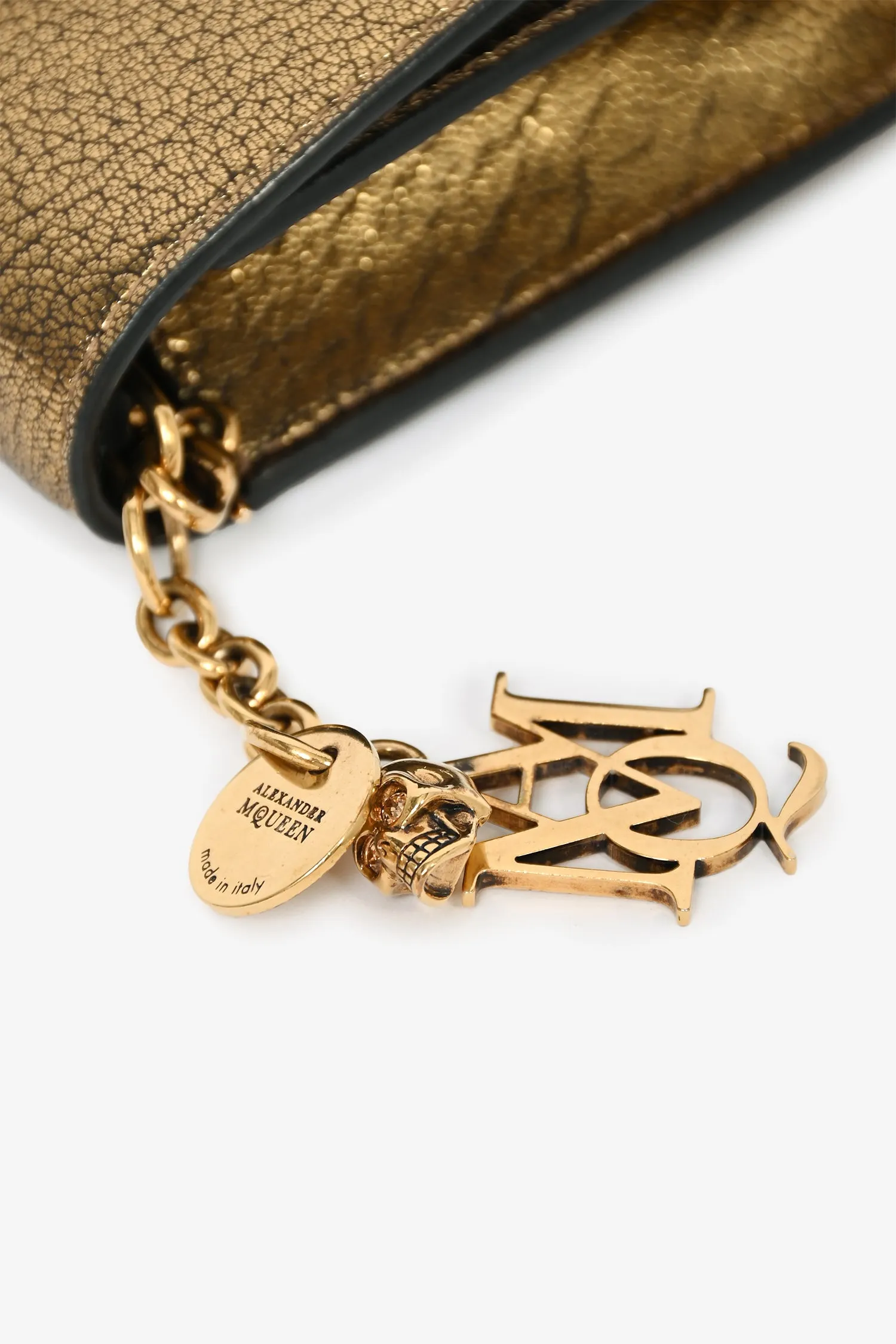Alexander McQueen Gold Leather Crossbody Bag