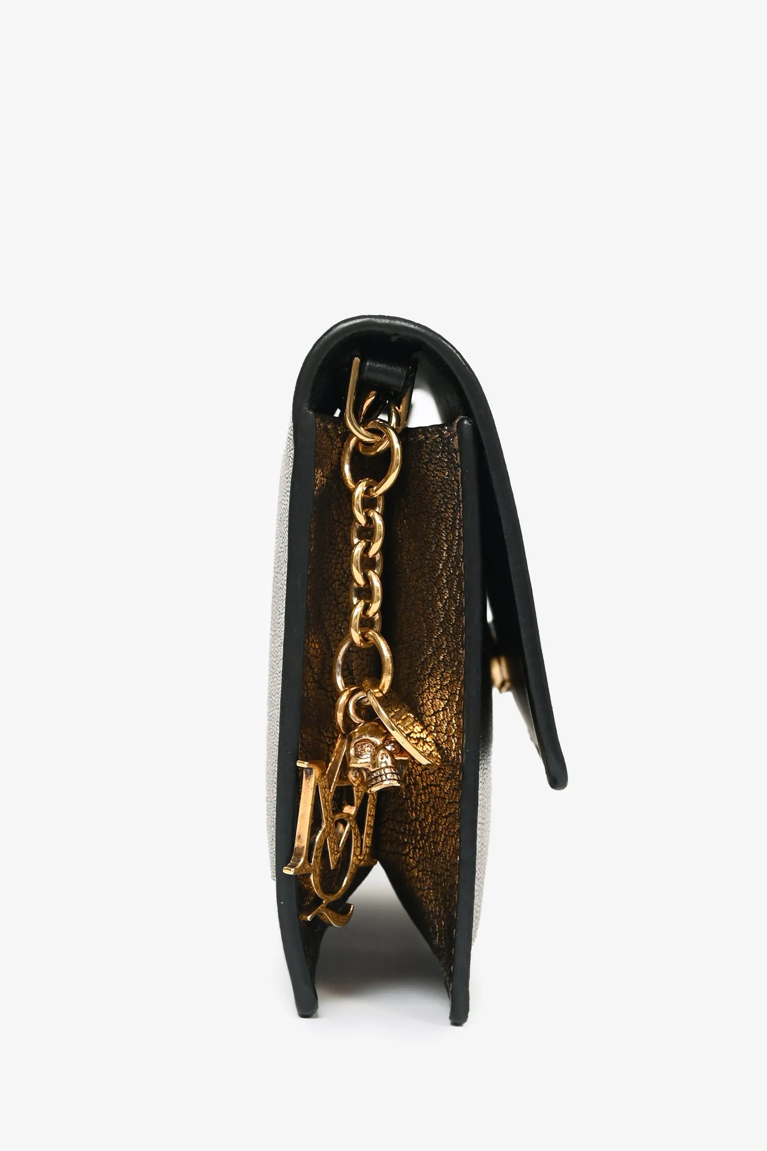 Alexander McQueen Gold Leather Crossbody Bag