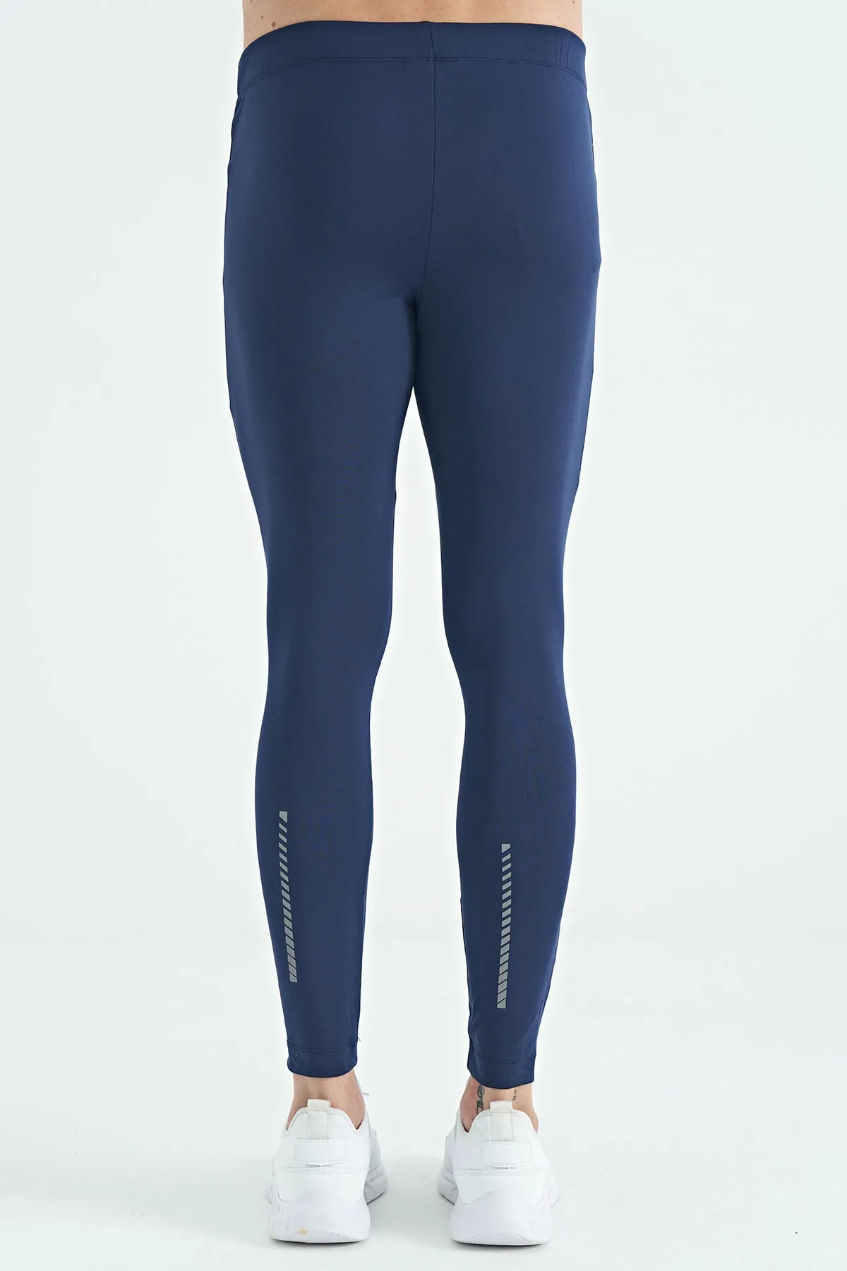 arka bilek baski detayli yüksek bel slim fit aktif spor erkek tayt - 84988