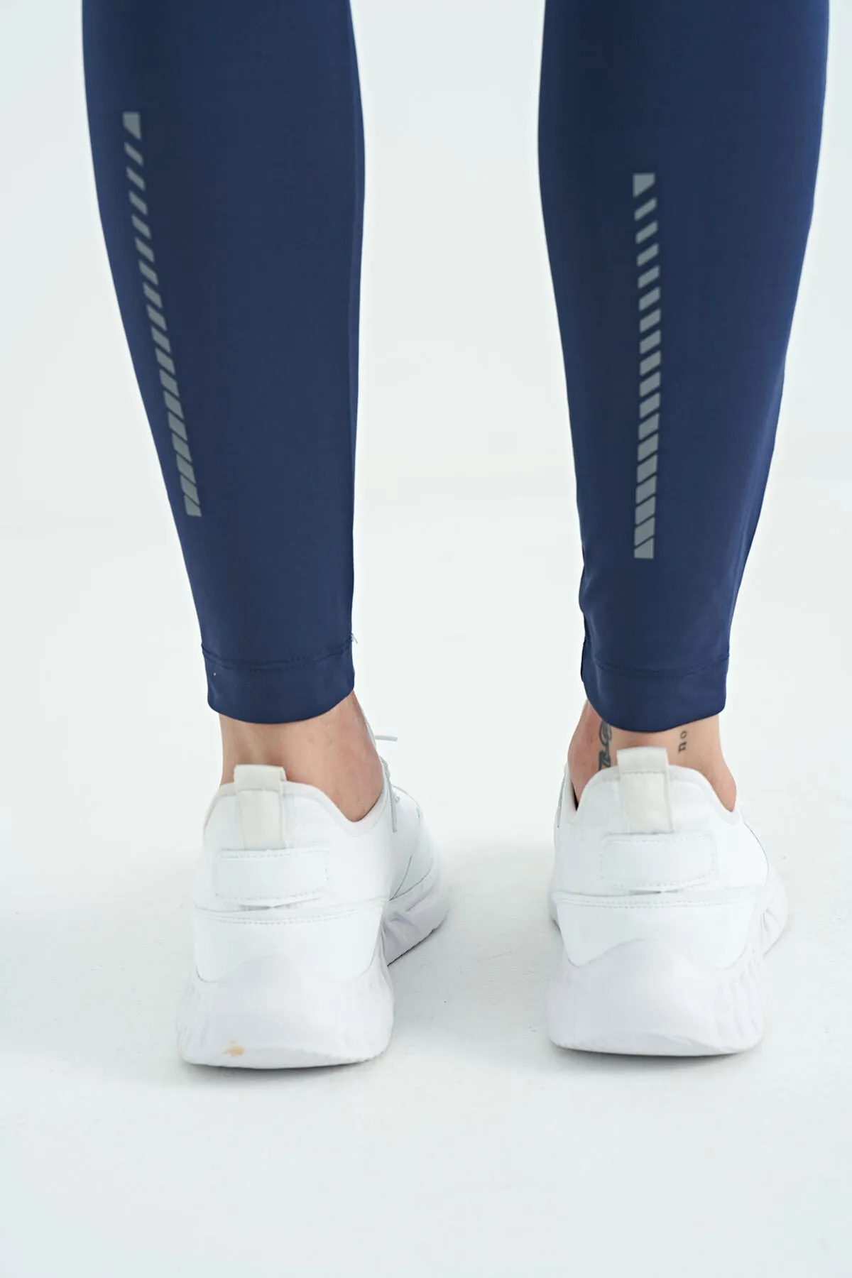 arka bilek baski detayli yüksek bel slim fit aktif spor erkek tayt - 84988