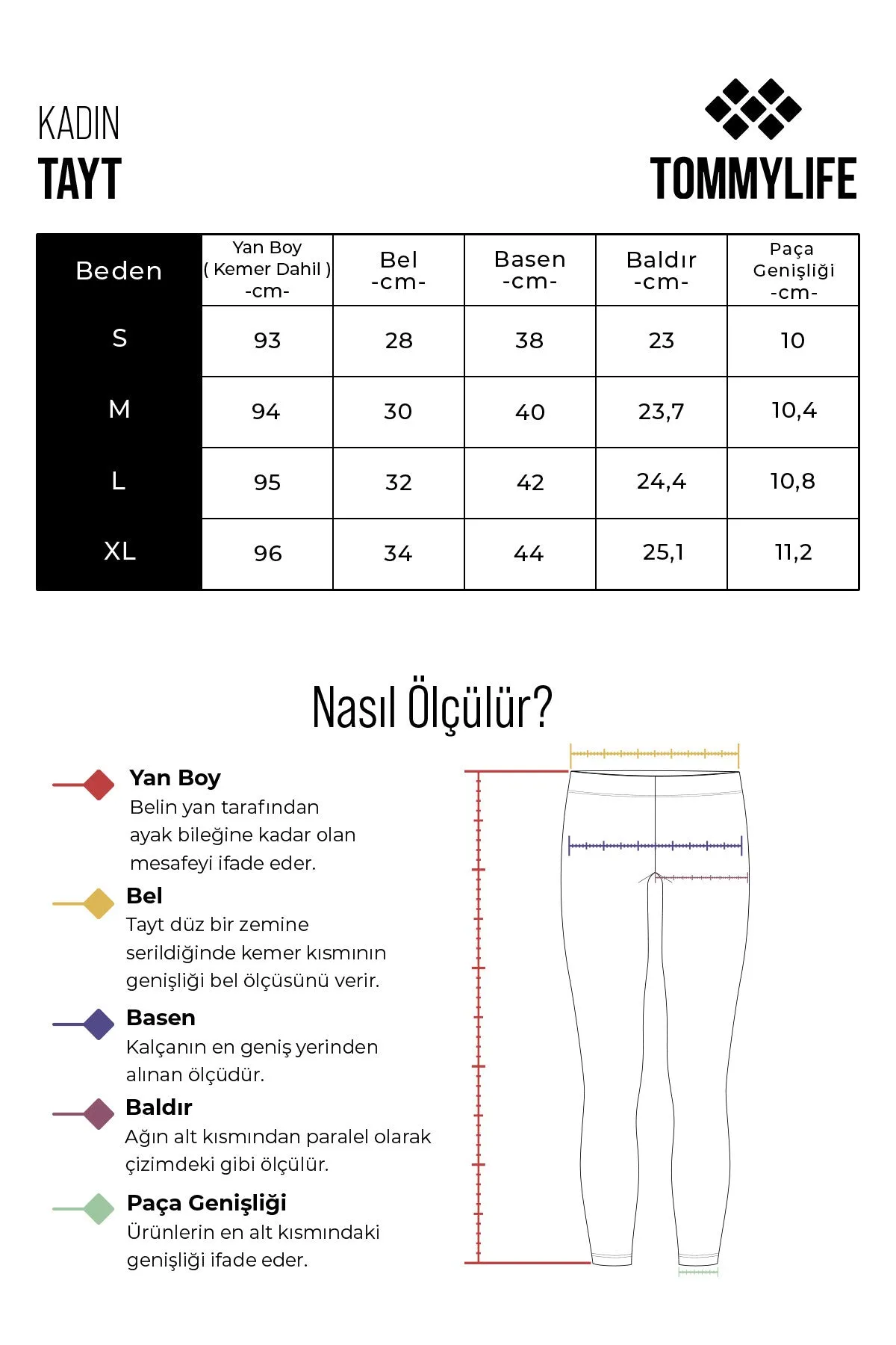 baskili yüksek bel slim fit kadin tayt - 94639