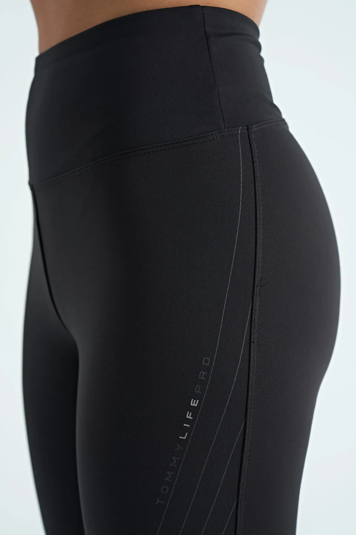 baskili yüksek bel slim fit kadin tayt - 94639