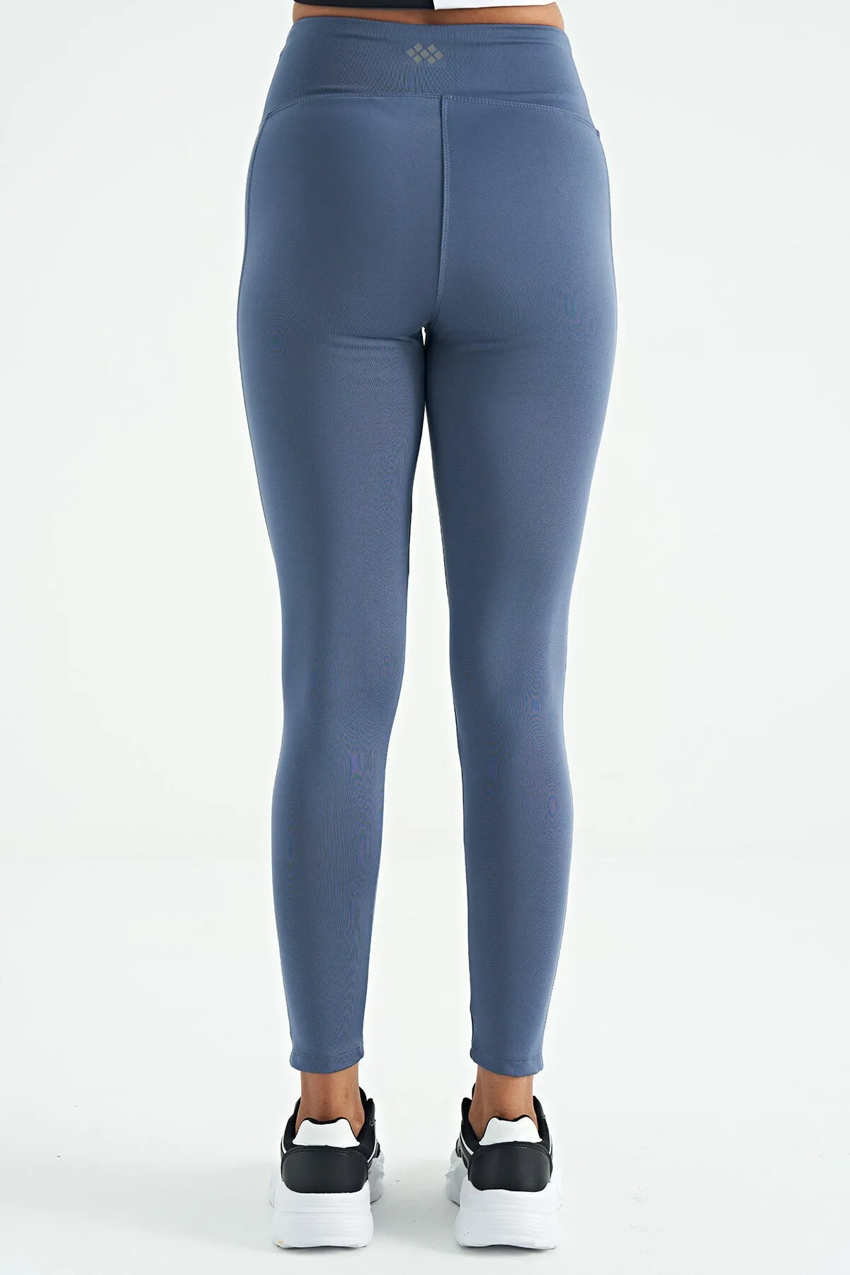 baskili yüksek bel slim fit kadin tayt - 94639