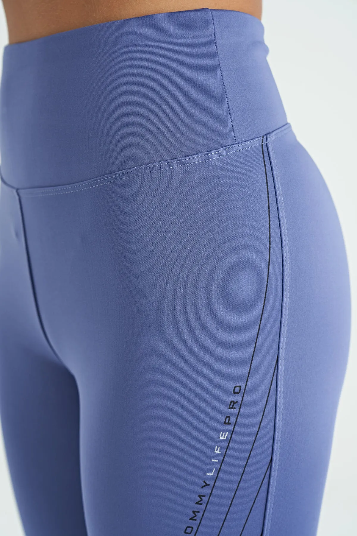 baskili yüksek bel slim fit kadin tayt - 94639