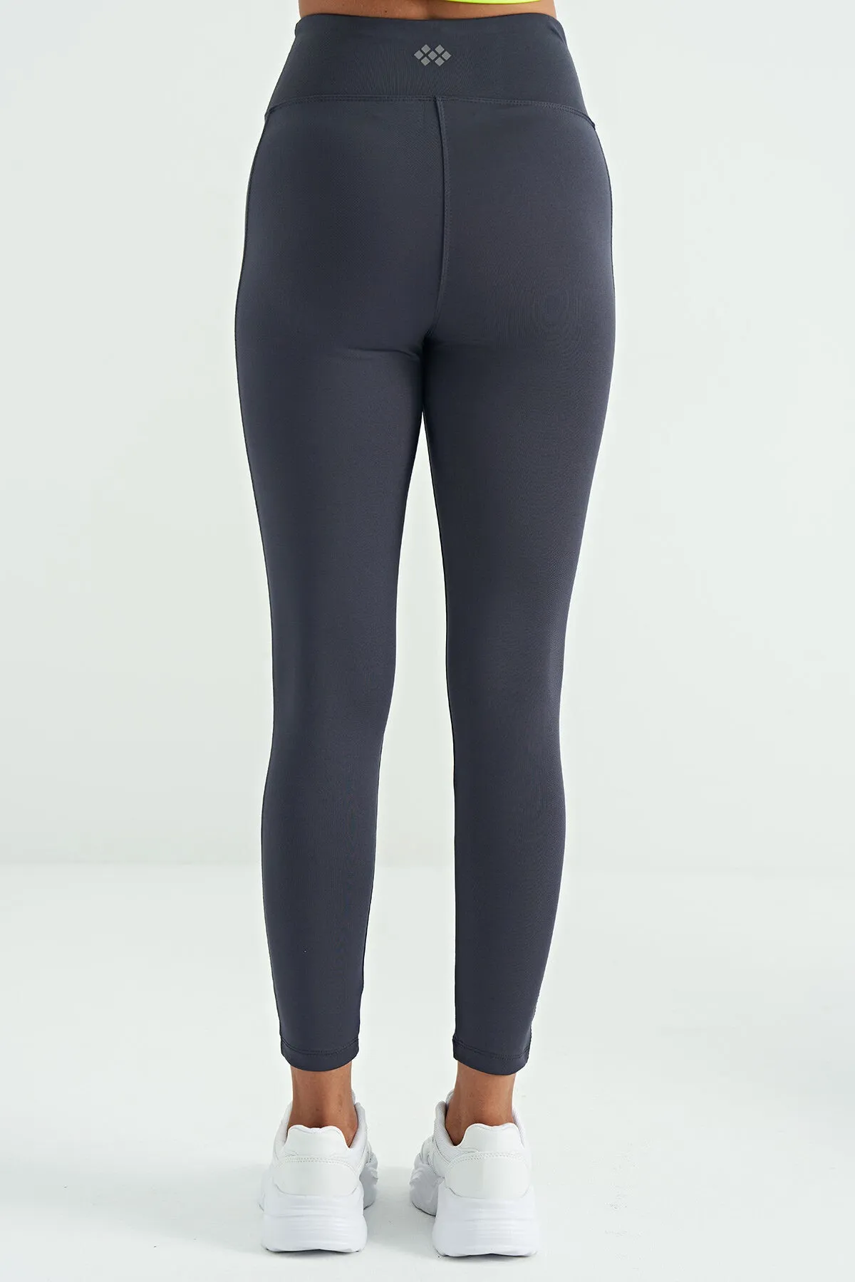 baskili yüksek bel slim fit kadin tayt - 94639