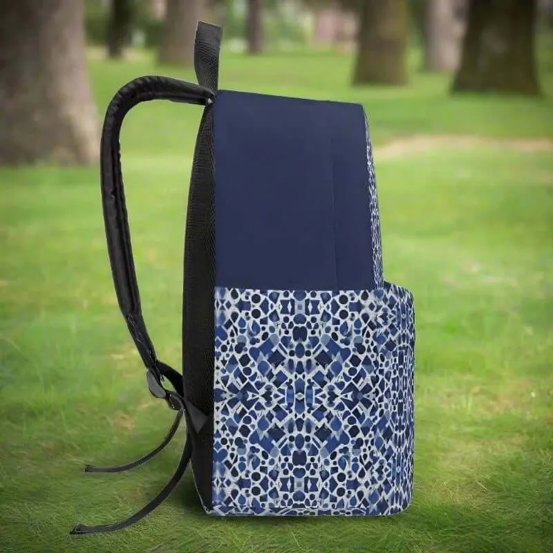 Blue and White Fashion Backpack