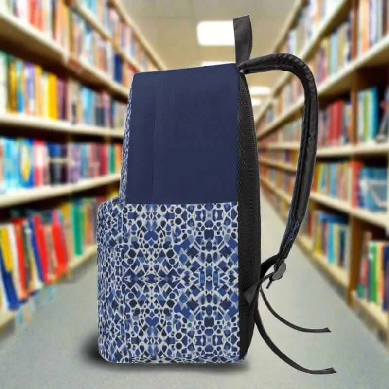 Blue and White Fashion Backpack