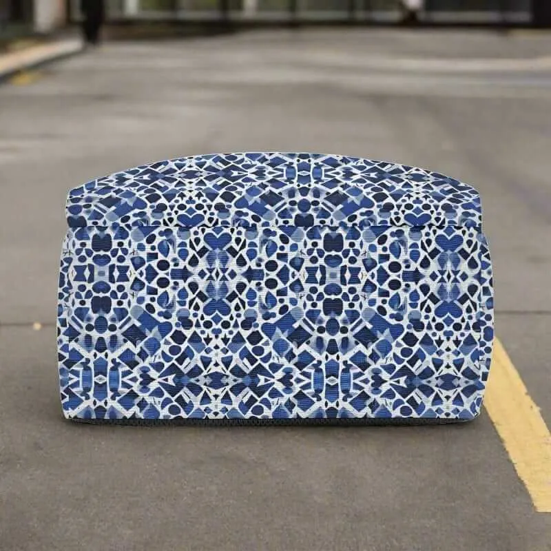Blue and White Fashion Backpack