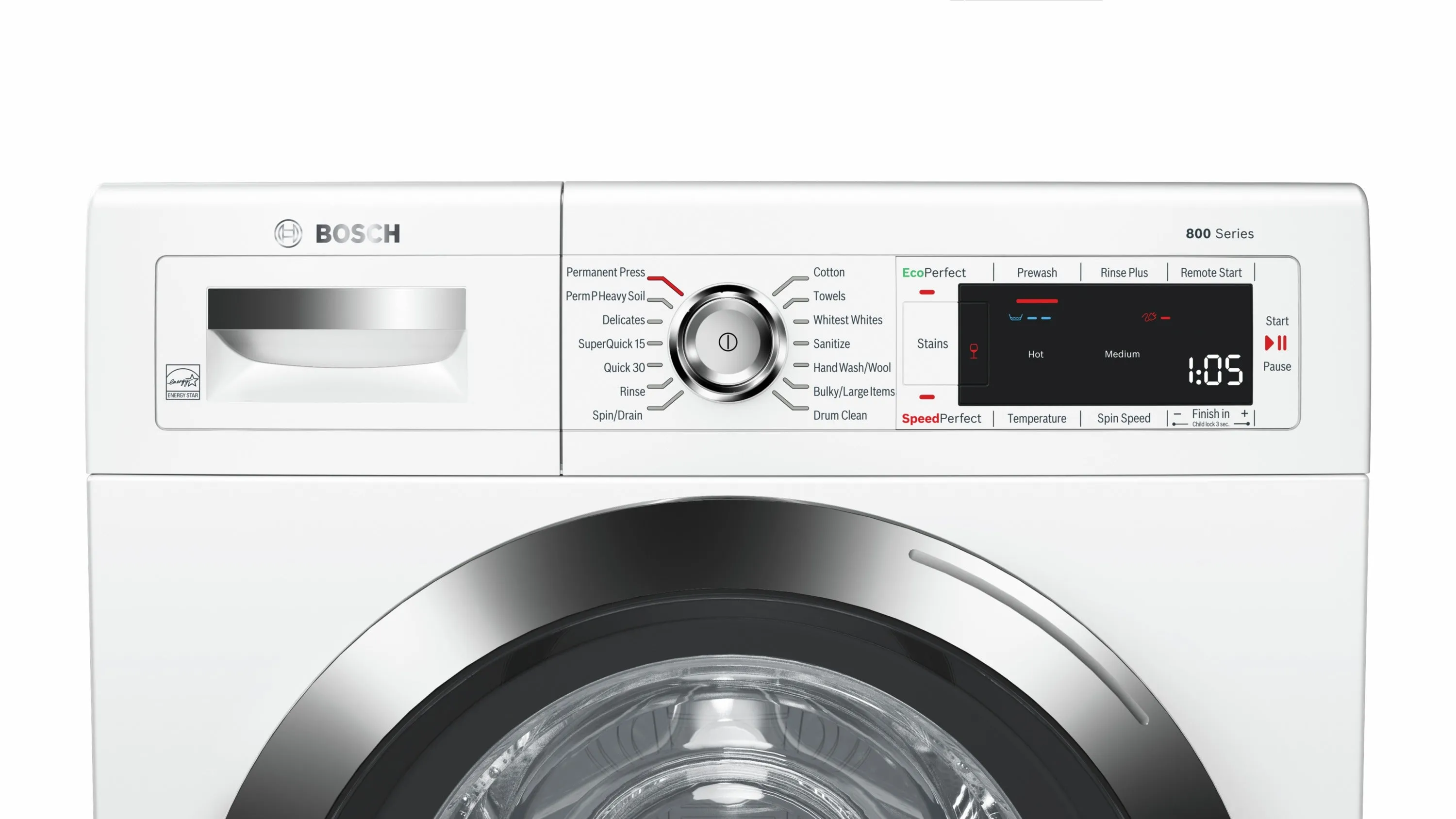 Bosch White 800 Series 24" Compact Washer (2.2 Cu.Ft) - WAW285H2UC
