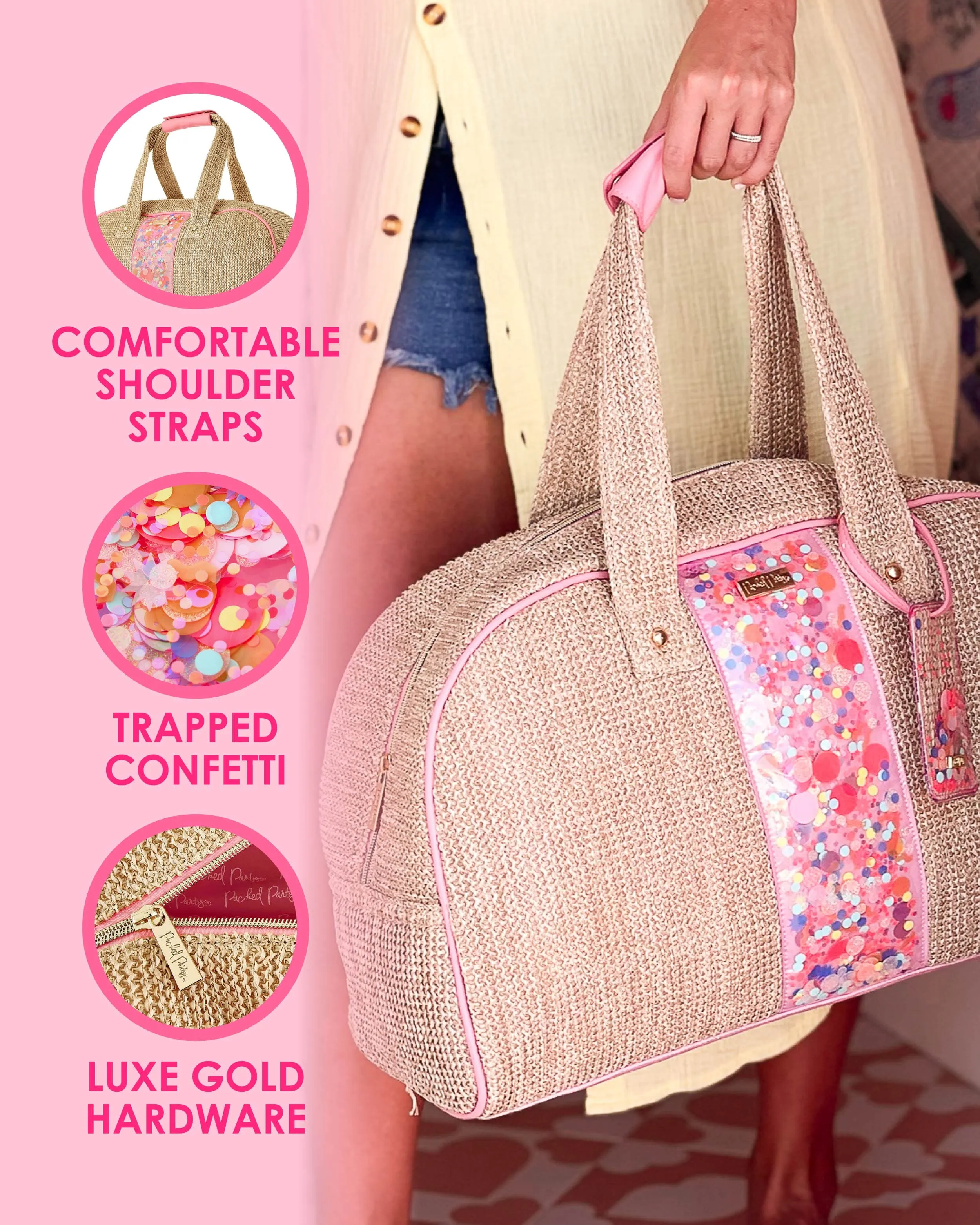 Bring On The Fun Woven Weekender Duffle Bag