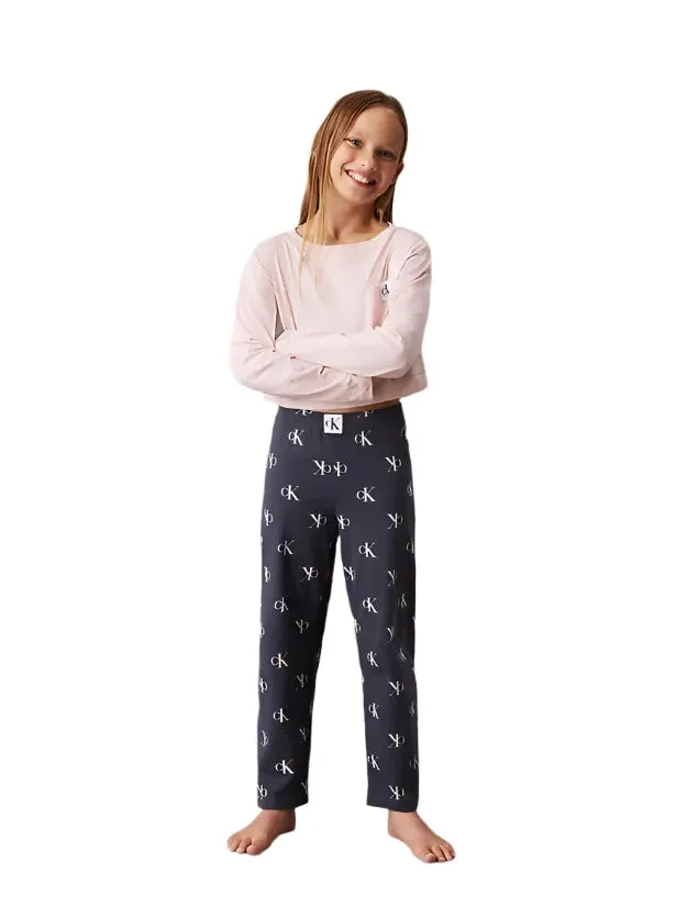 Calvin Klein Girls CK 1996 Knit PJ Set -  Peachwhip/W/Aop