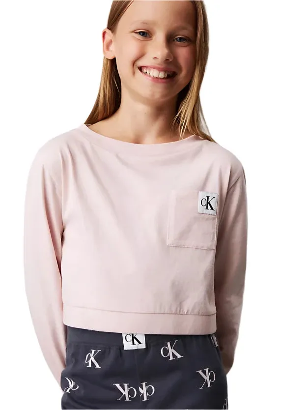 Calvin Klein Girls CK 1996 Knit PJ Set -  Peachwhip/W/Aop