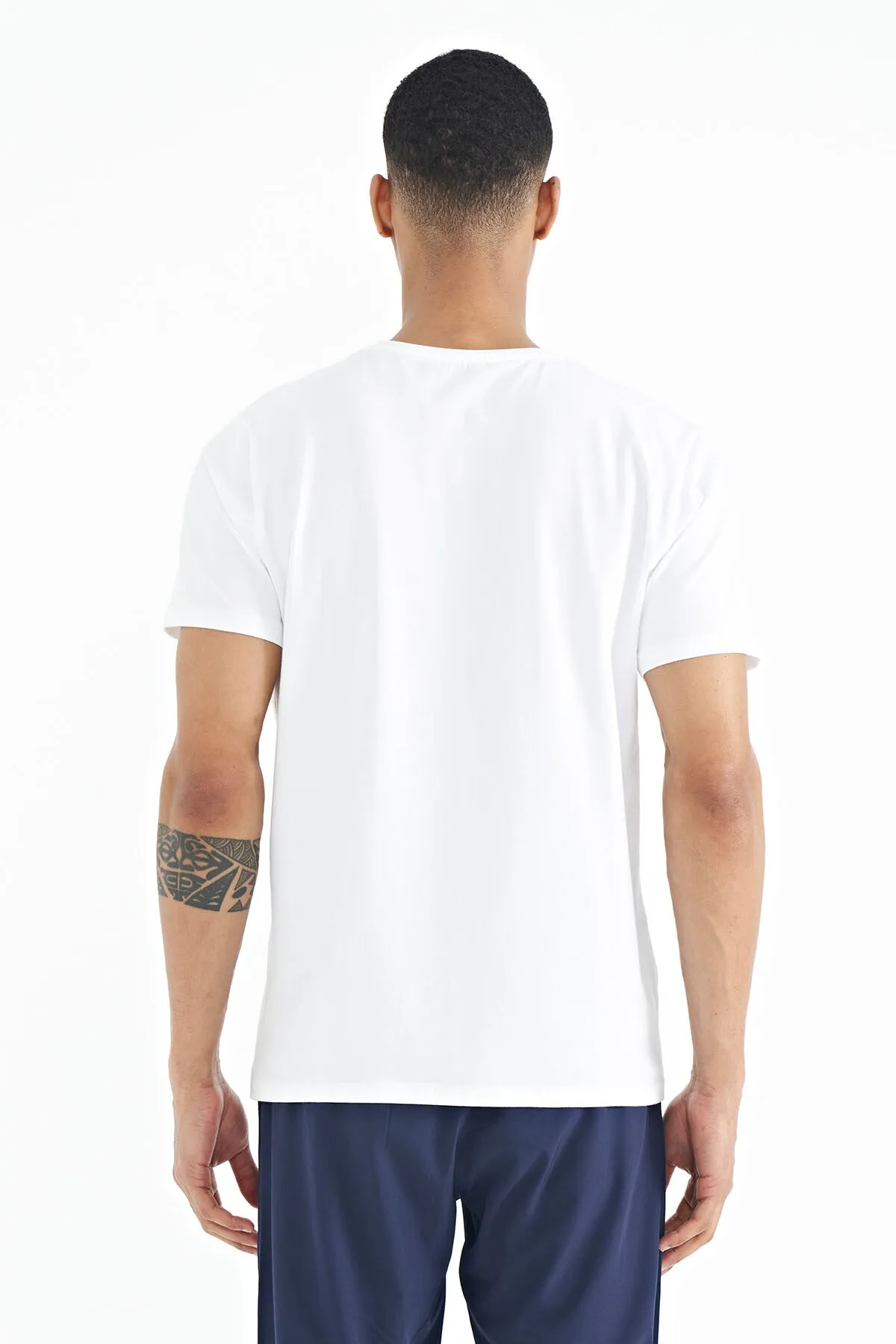cep detayli baskili o yaka erkek t-shirt - 88184