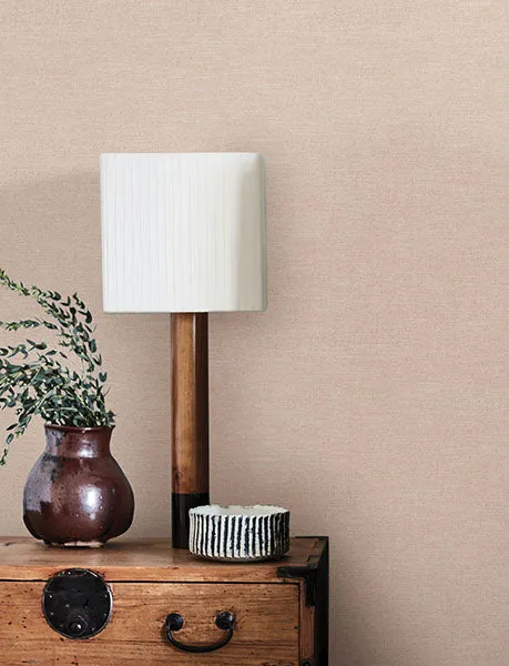 Chambray Blush Faux Fabric Weave Wallpaper