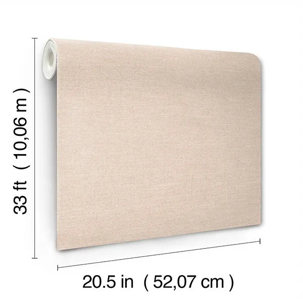 Chambray Blush Faux Fabric Weave Wallpaper