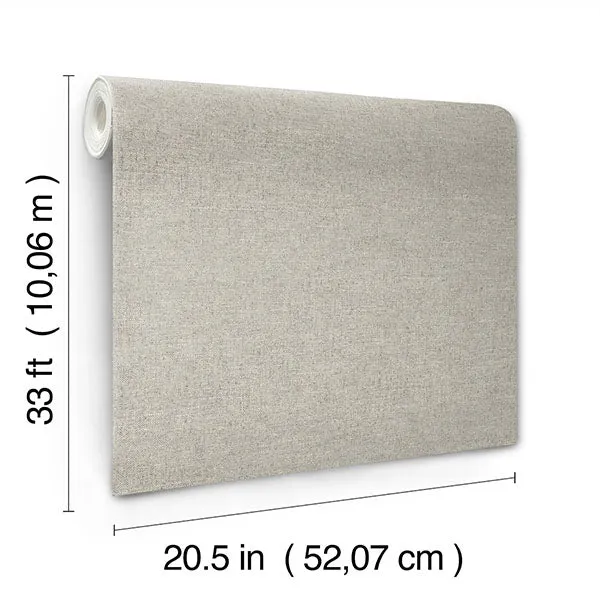 Chambray Grey Faux Fabric Weave Wallpaper