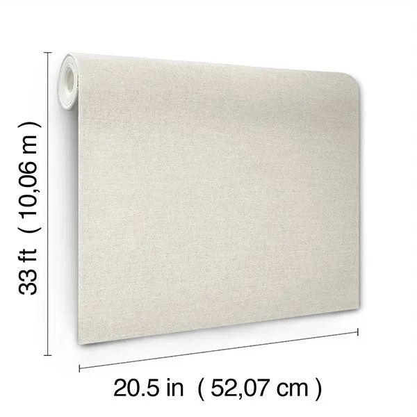 Chambray Light Grey Faux Fabric Weave Wallpaper