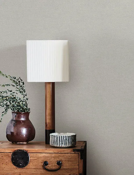 Chambray Light Grey Faux Fabric Weave Wallpaper