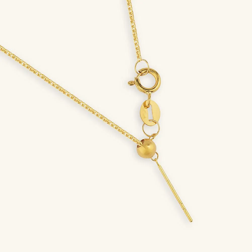 Chic Slim Bar Gold Pendant Necklace 18K