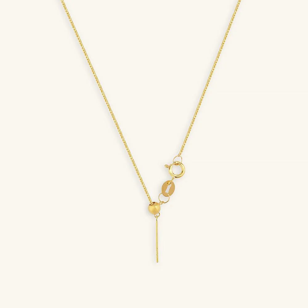 Chic Slim Bar Gold Pendant Necklace 18K
