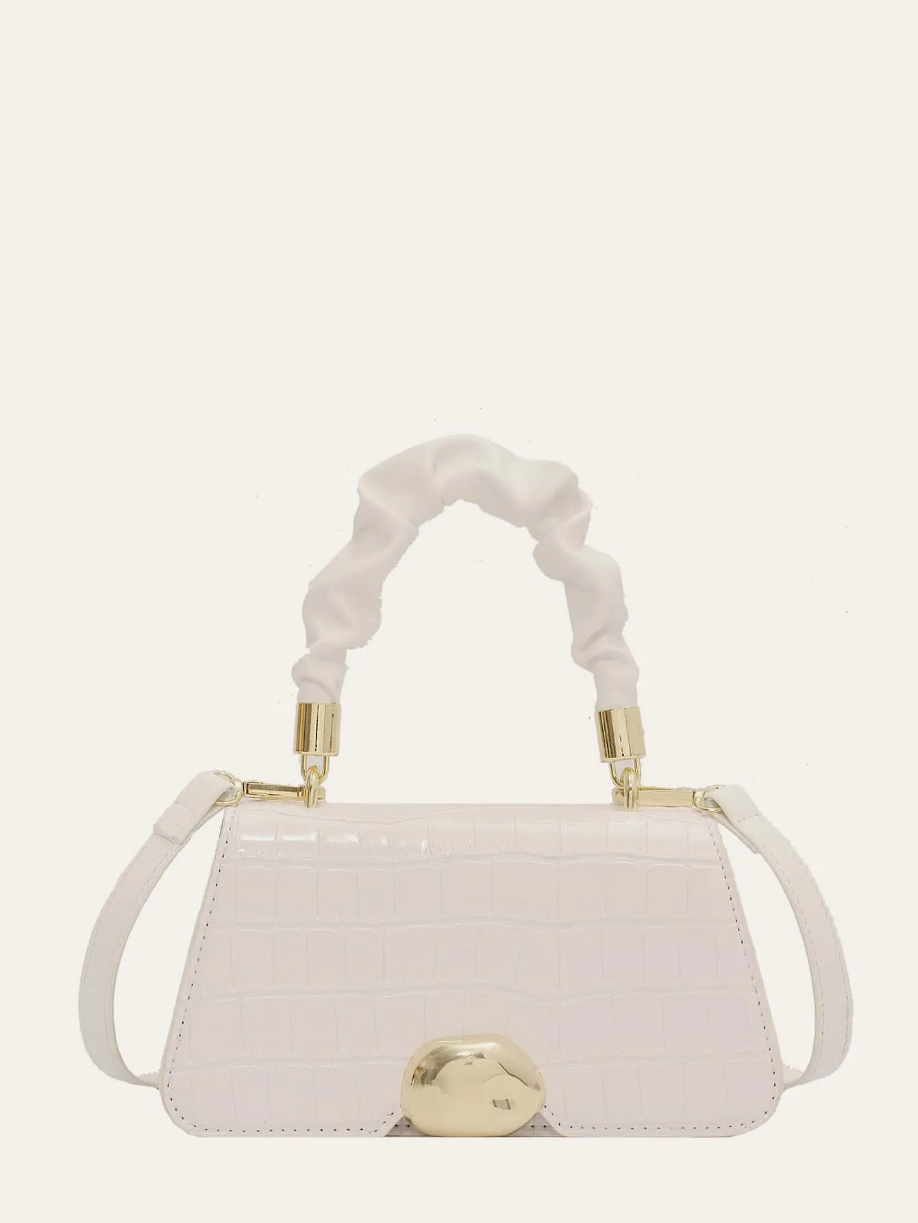 Croc Embossed Satchel Bag