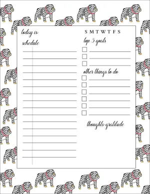Daily Schedule Pad-Chic Bulldog