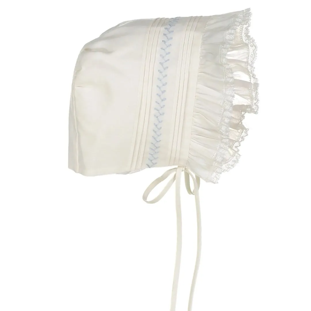 Girls Vintage Ivory Bonnet