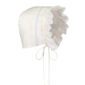 Girls Vintage Ivory Bonnet