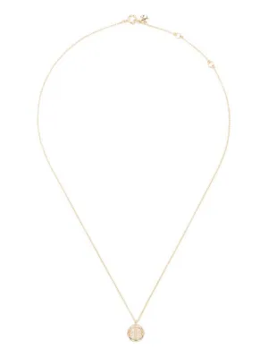 Gold Necklace with Moonstone Accents