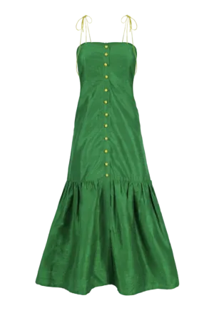 Green Marbella Silk Dress by Hess