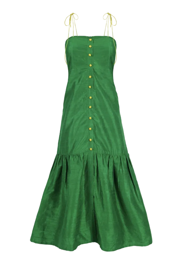 Green Marbella Silk Dress by Hess