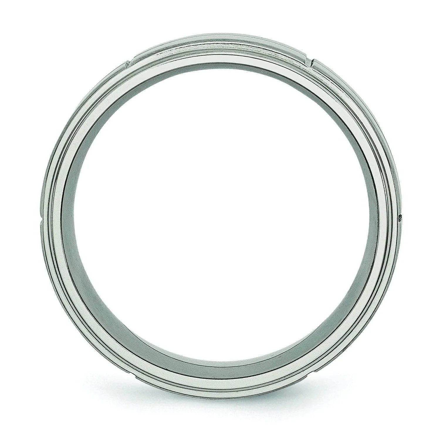 Grooved Titanium Ring for Men 8mm
