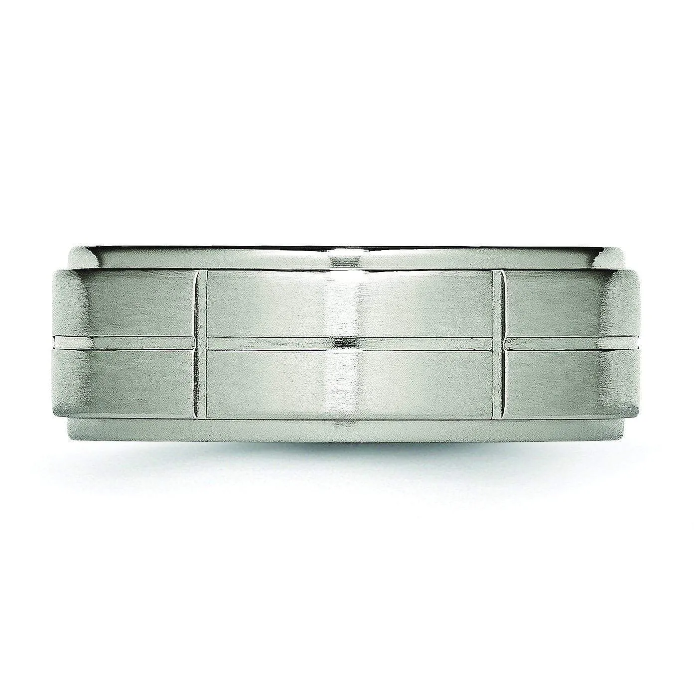 Grooved Titanium Ring for Men 8mm