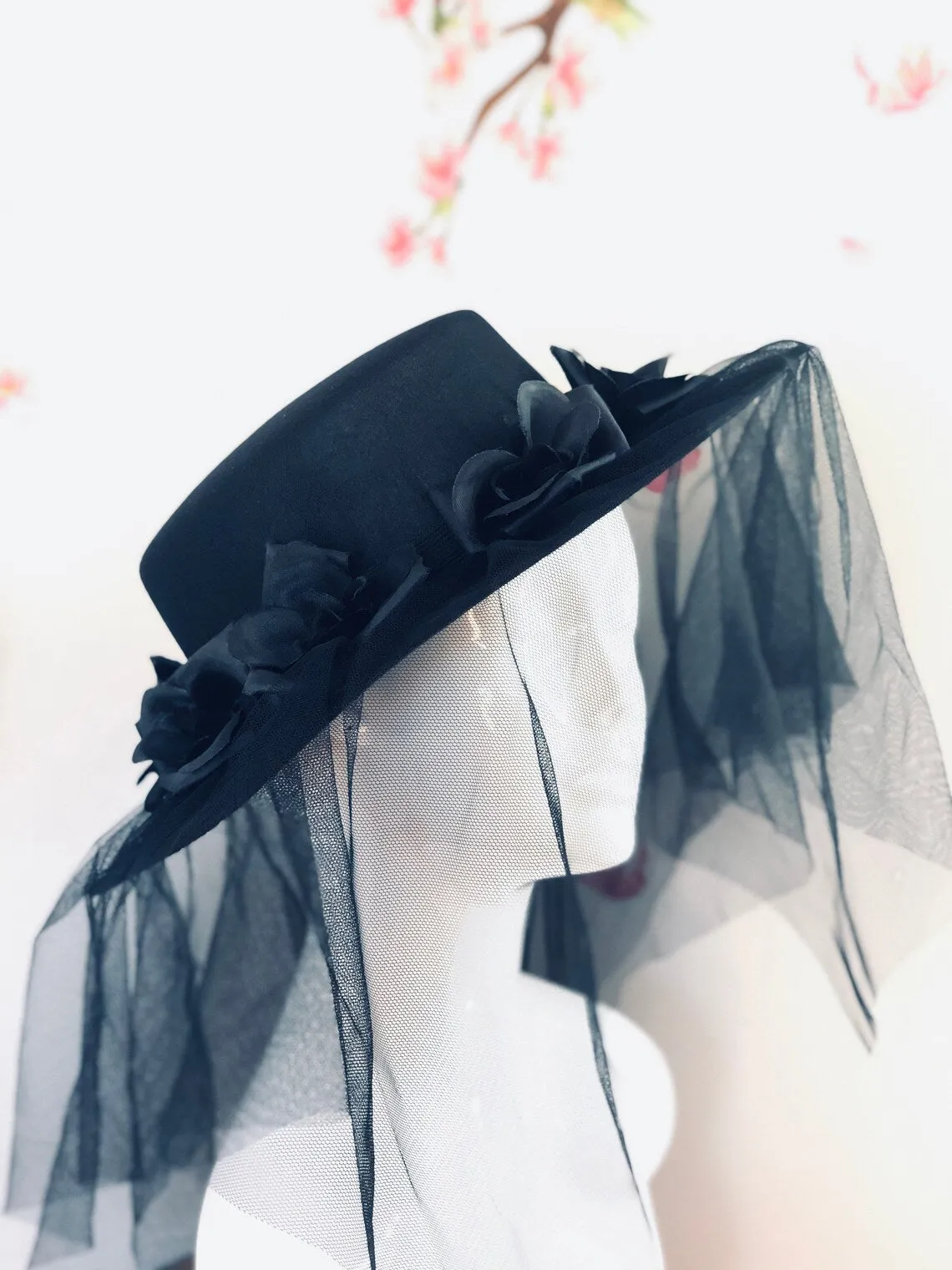 Halloween Floral Veil Plague Hat