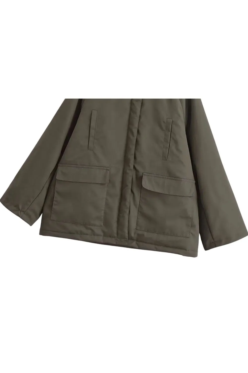 'Hazel' Utility Collar Zip Cotton Jacket