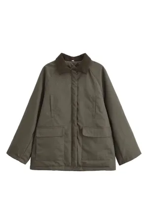 'Hazel' Utility Collar Zip Cotton Jacket