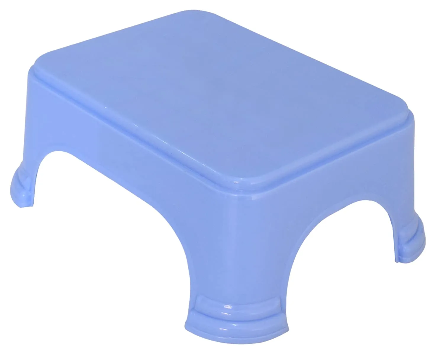 Heart Home 2 Pieces Plastic Bathroom Stool & Mug Set (Blue)