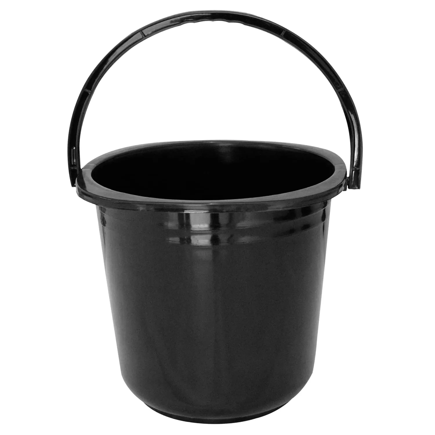 Heart Home 3 Pieces Plastic Bucket, Mug & Stool Set (Black)
