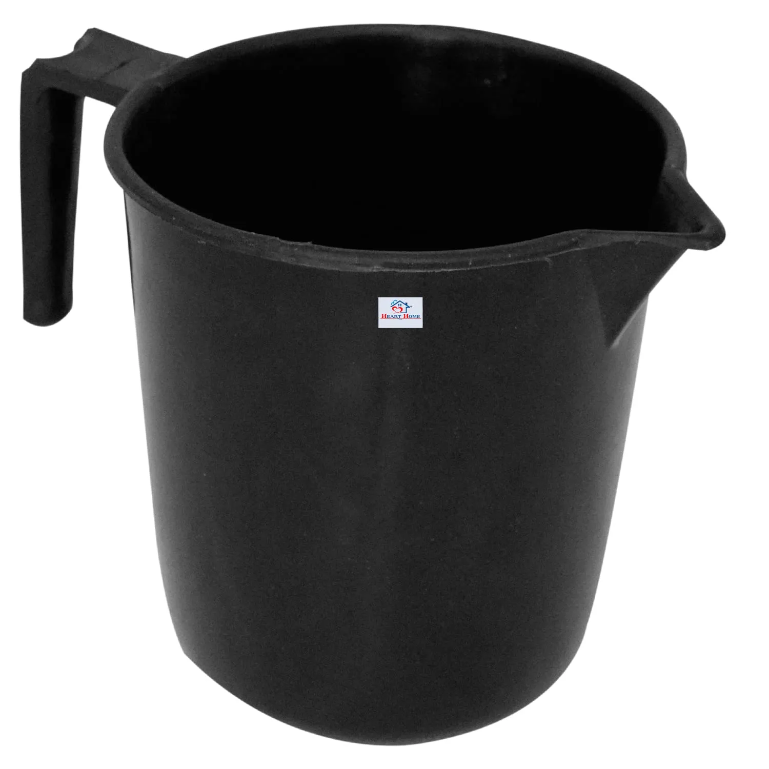 Heart Home 3 Pieces Unbreakable Virgin Plastic Multipurpose Mug, Tub & Stool Set (Black)
