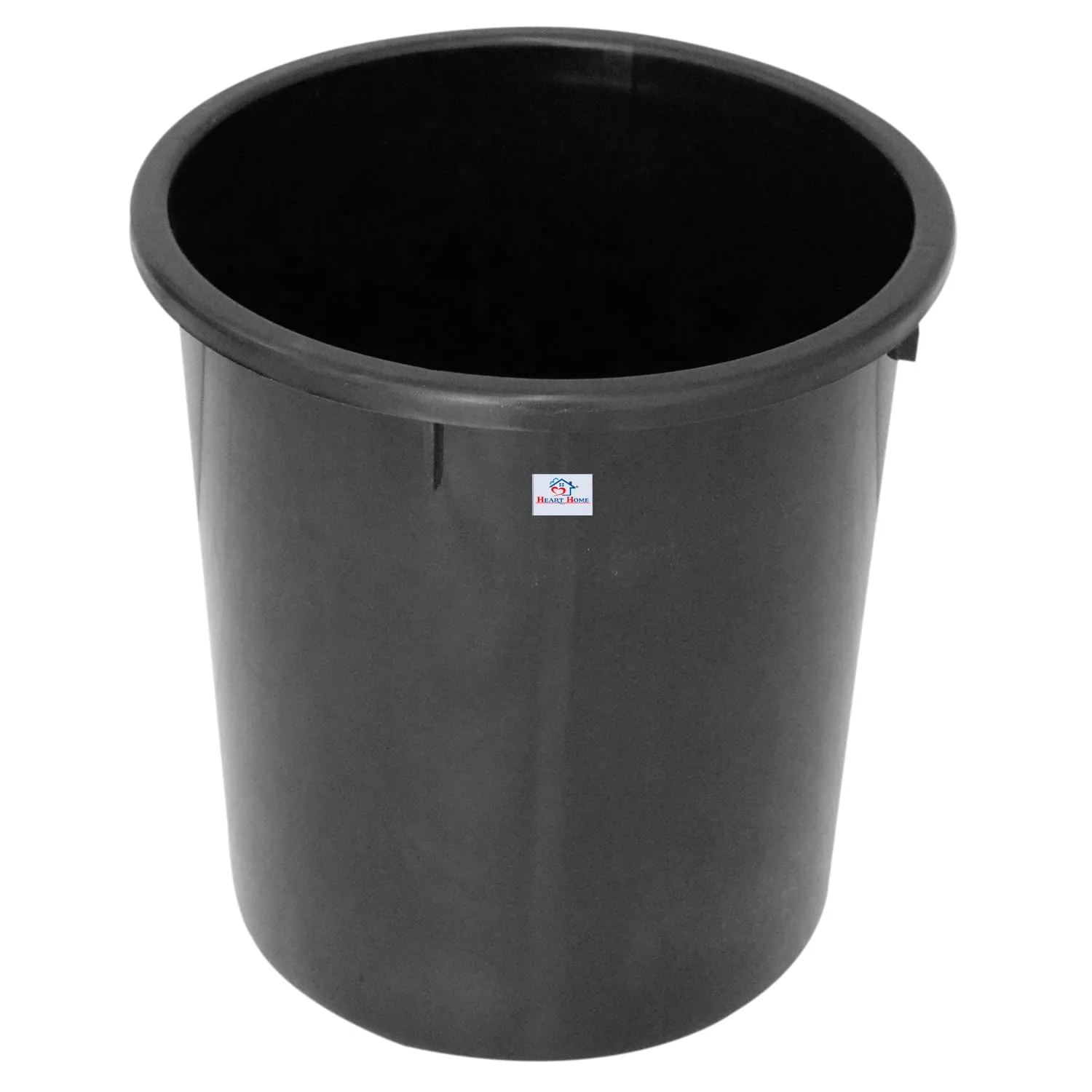 Heart Home 4 Pieces Plastic Mug, Stool, Dustbin & Tub Set (Black)