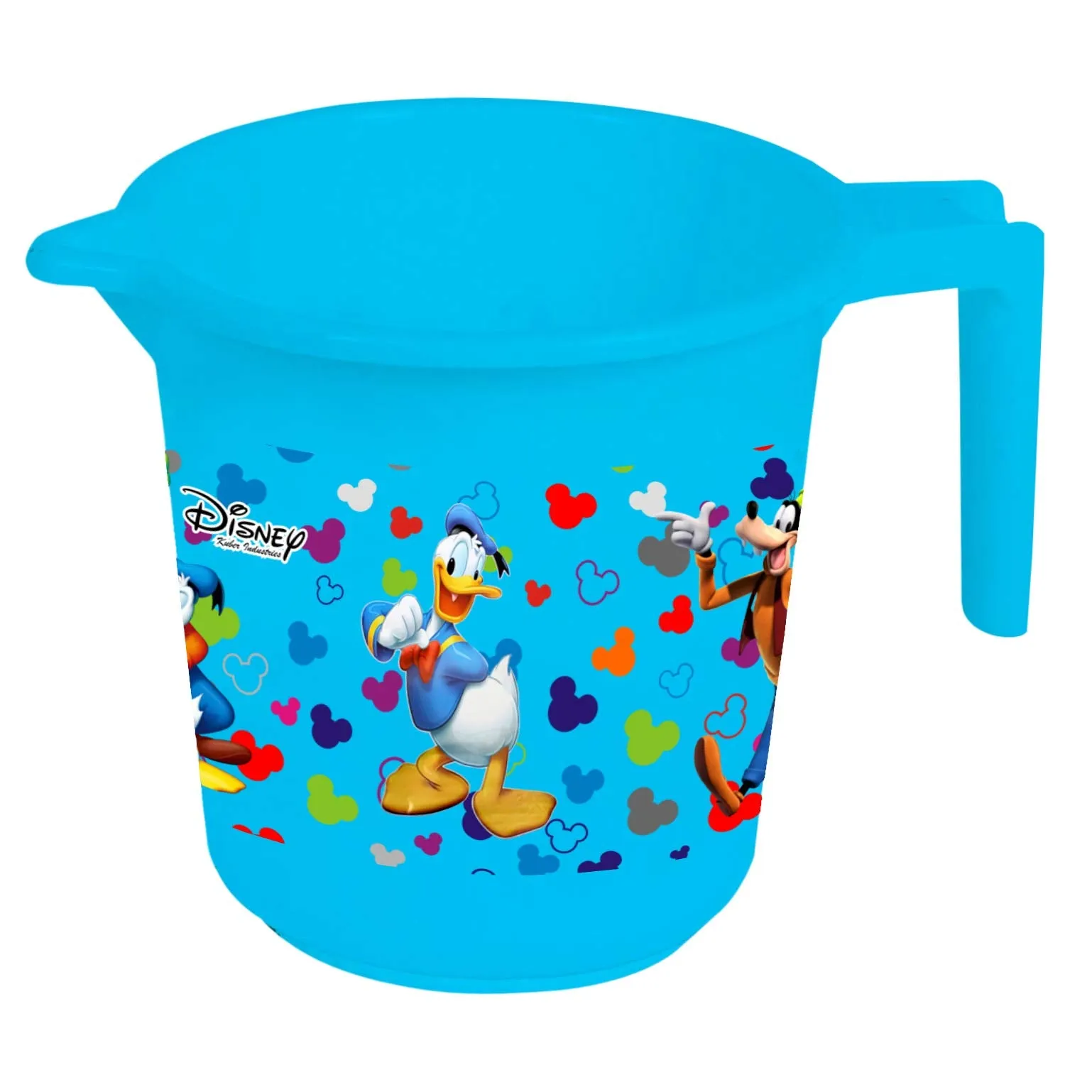 Heart Home Disney Team Mickey Print Plastic Bathing Mugs for Bathroom Bath Accessory, 500 ML (Set of 4,Pink & Cream & Blue & White) -HS_35_HEARTHS17154