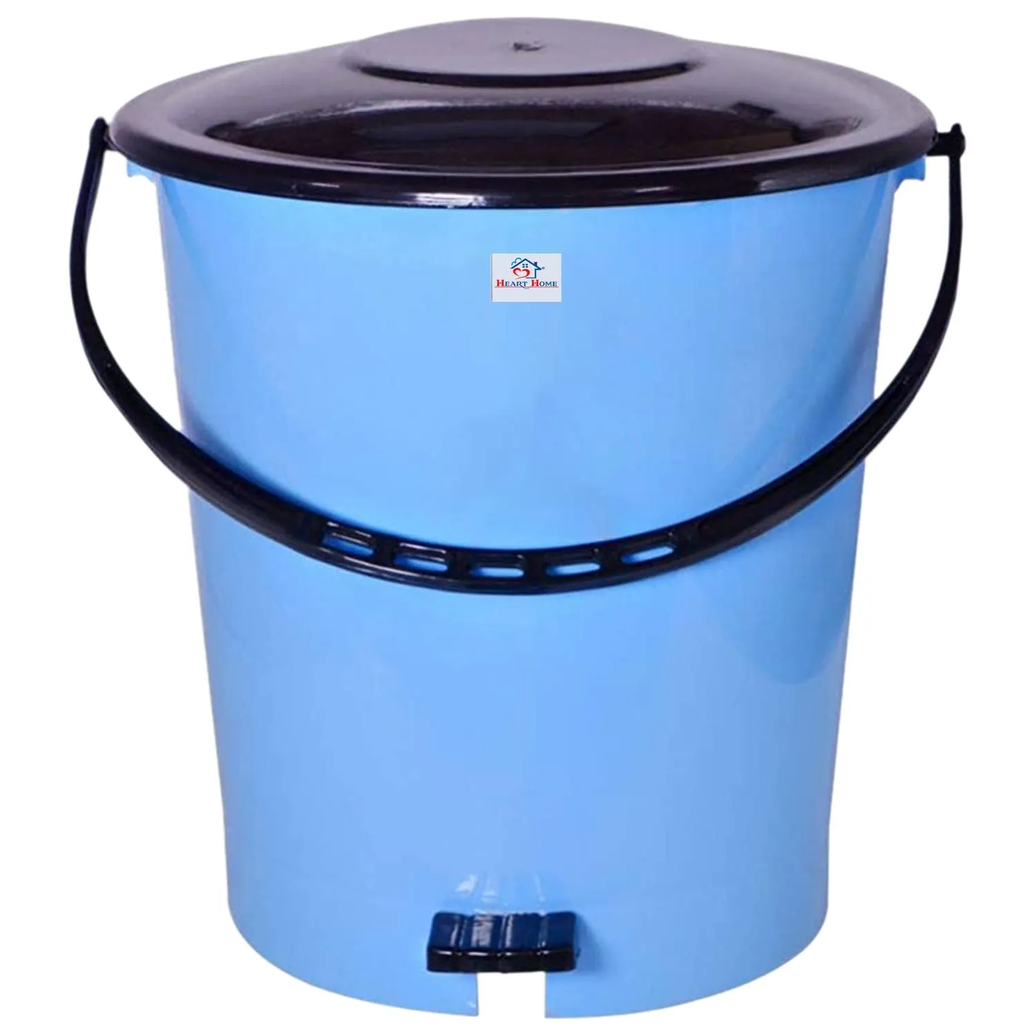 Heart Home Pedal Dustbin|Plastic Pedal Dustbin|Kitchen Waste Paper Bin|Dustbin For Bedroom|5 Liter Dustbin|Pack of 2 (Sky Blue)