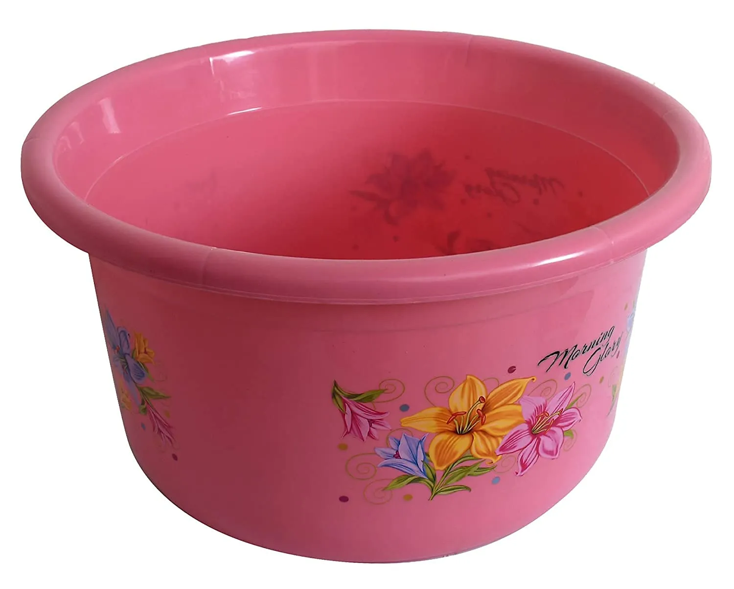 Heart Home Printed 2 Pieces Plastic Bathroom Tub & Mug Set (Pink)
