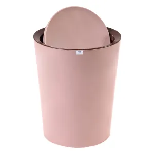 Heart Home Swinging Lid Dustbin|Plastic Garbage Waste Bin|Trash Can for Living Room|Kitchen|Office|6 Litre (Peach)
