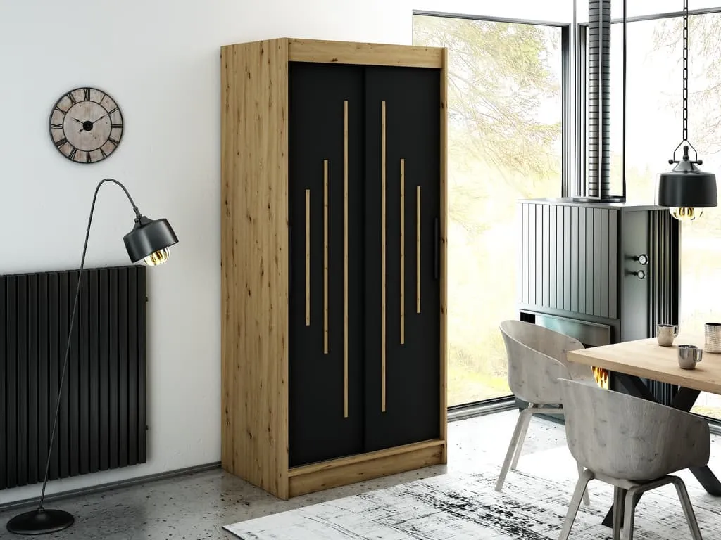 Leto Y Sliding Door Wardrobe 100cm